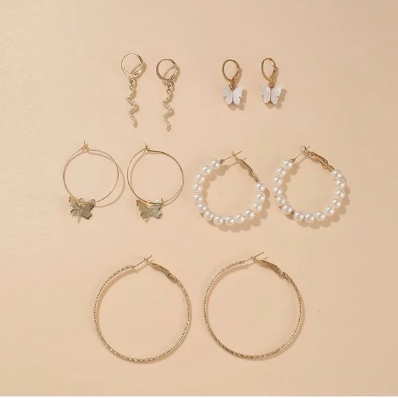 Set of 5 earrings - Picture 3 of 3